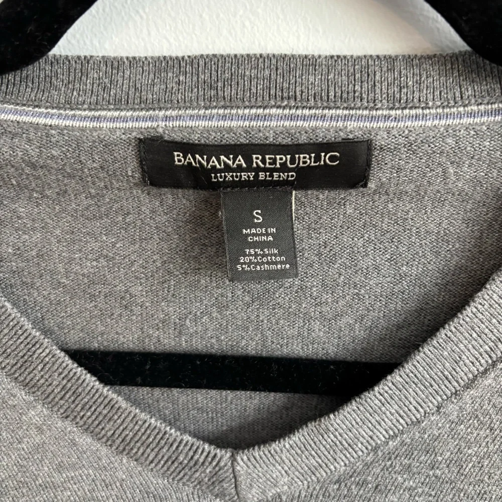 Banana Republic Charcoal V-Neck Sweater